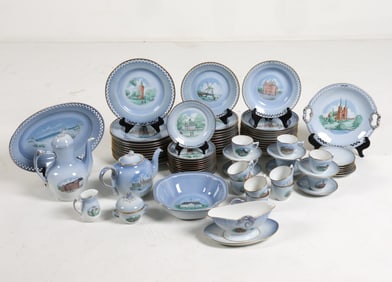 B&G DANISH PORCELAIN CASTLE SERVICE GROUPING