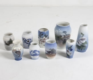 DANISH ROYAL COPENHAGEN CERAMIC VASE GROUPING