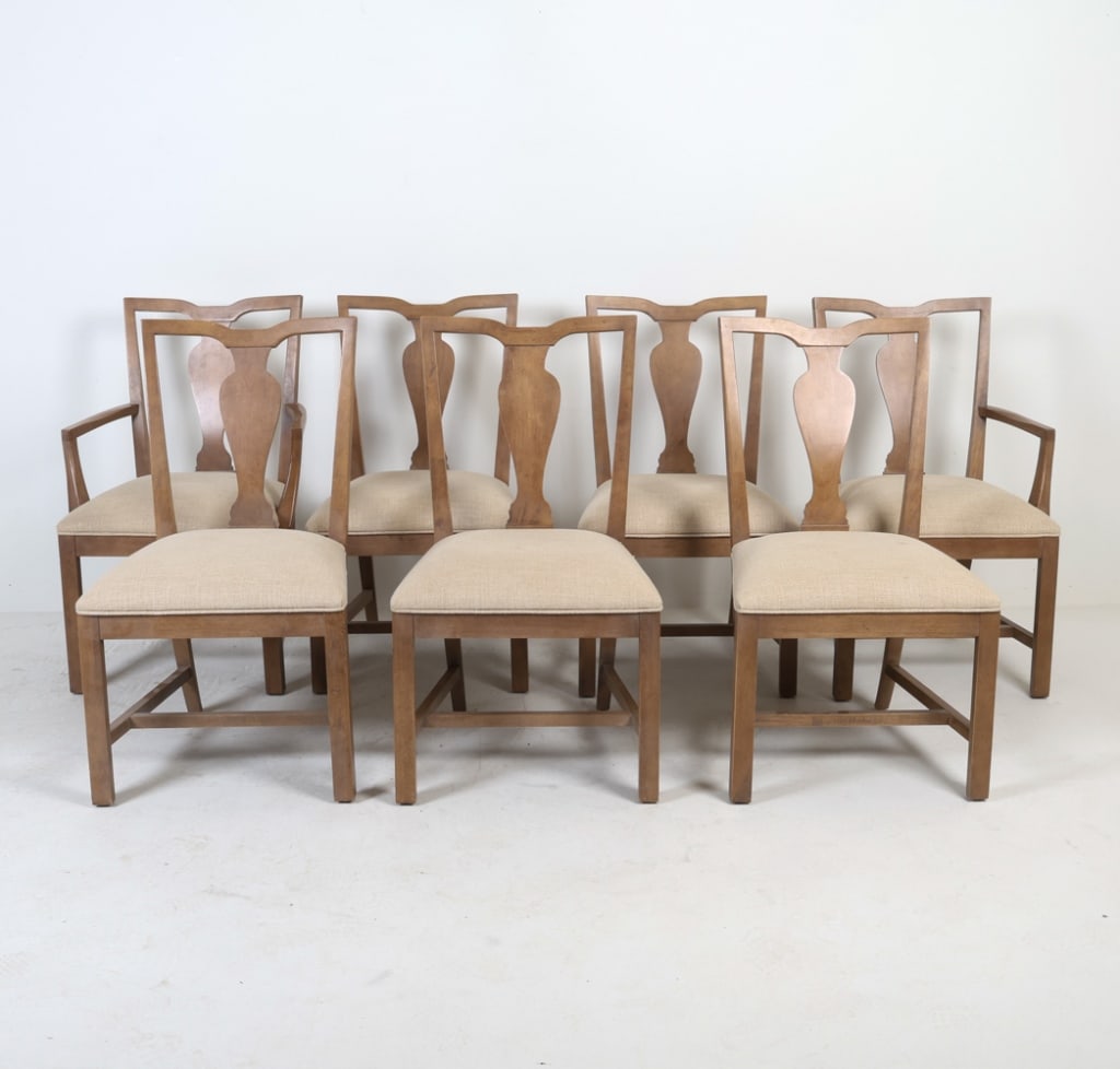 (7) ETHAN ALLEN OAK 'MADDOX' DINING CHAIRS (1 of 13)