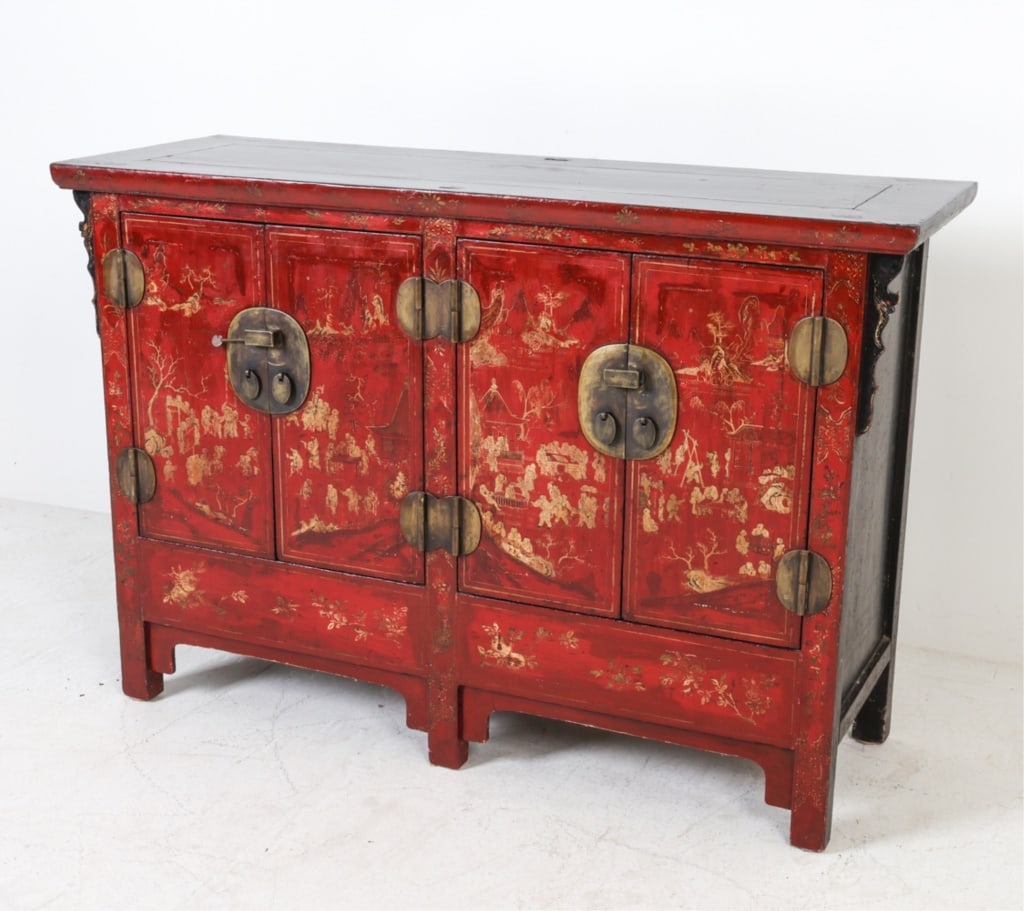 CHINESE LACQUERED BUFFET CABINET (1 of 16)