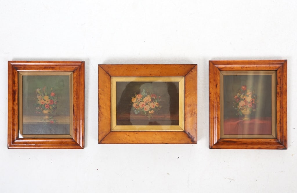 (3) VINTAGE FLORAL STILL LIFE PRINTS (1 of 9)