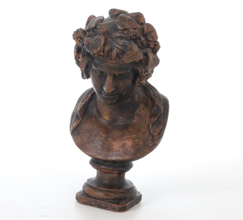 TERRA COTTA BUST SCULPTURE OF BACCHUS (1 of 9)