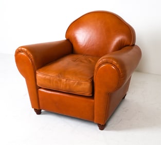 FRENCH ART DECO STYLE LEATHER CLUB CHAIR