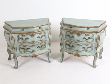 PAIR OF VENETIAN PAINTED BOMBAY CHESTS