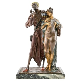 ATTR. BERGMANN VIENNA BRONZE SLAVE MERCHANT