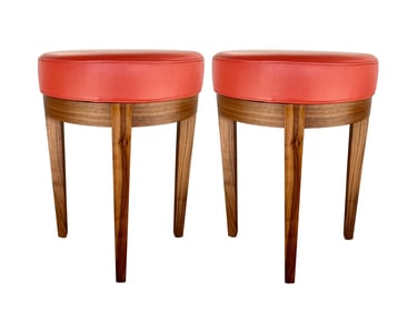 POLTRONA FRAU LEATHER SWIVEL STOOLS