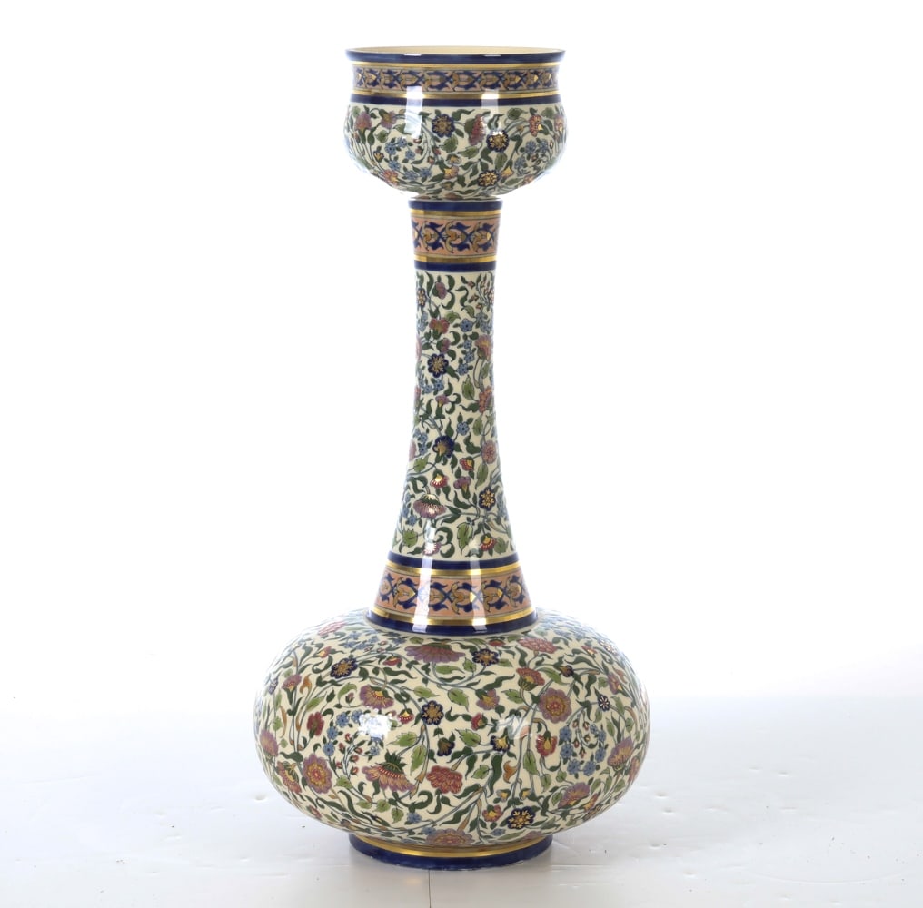 ZSOLNAY PECS HUNGARIAN ISLAMIC STYLE CERAMIC VASE (1 of 13)