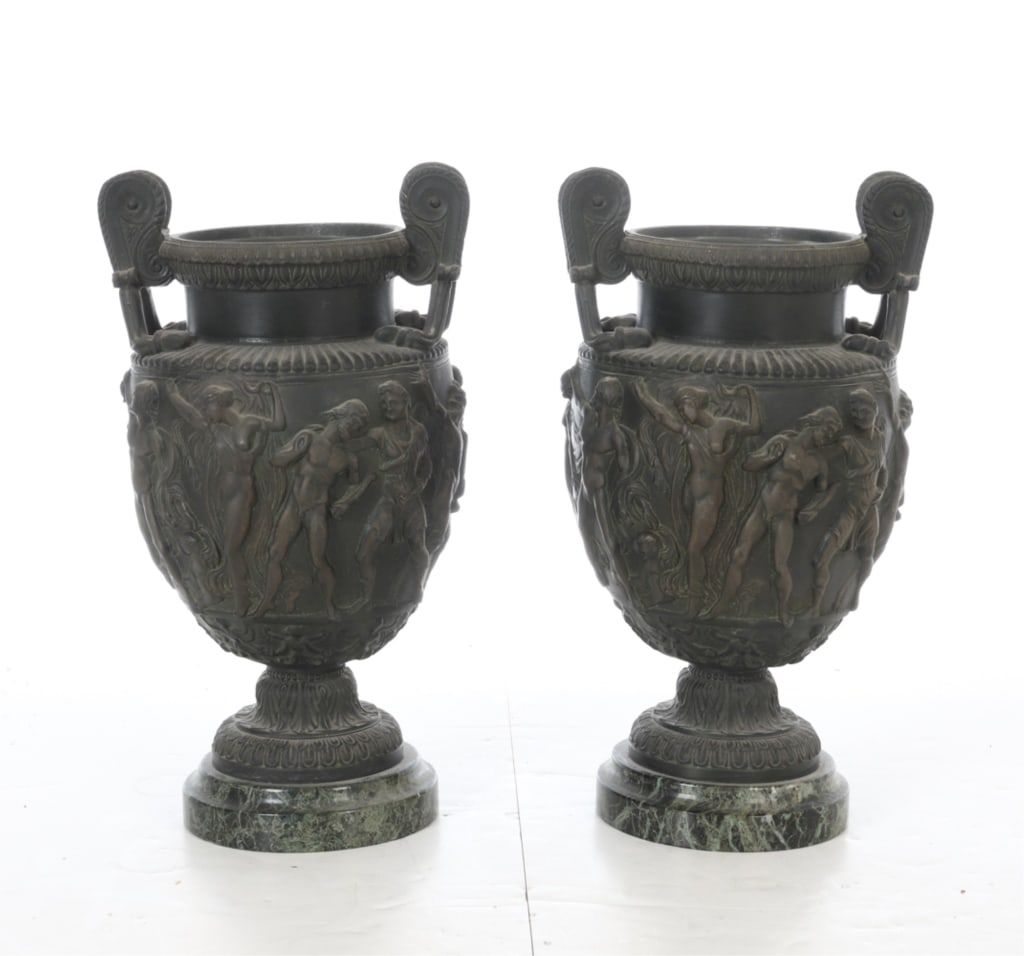 PAIR OF NEOCLASSICAL STYLE CAMPANA GRAND TOUR URNS (1 of 14)