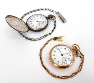 (2) WALTHAM CO. POCKET WATCHES