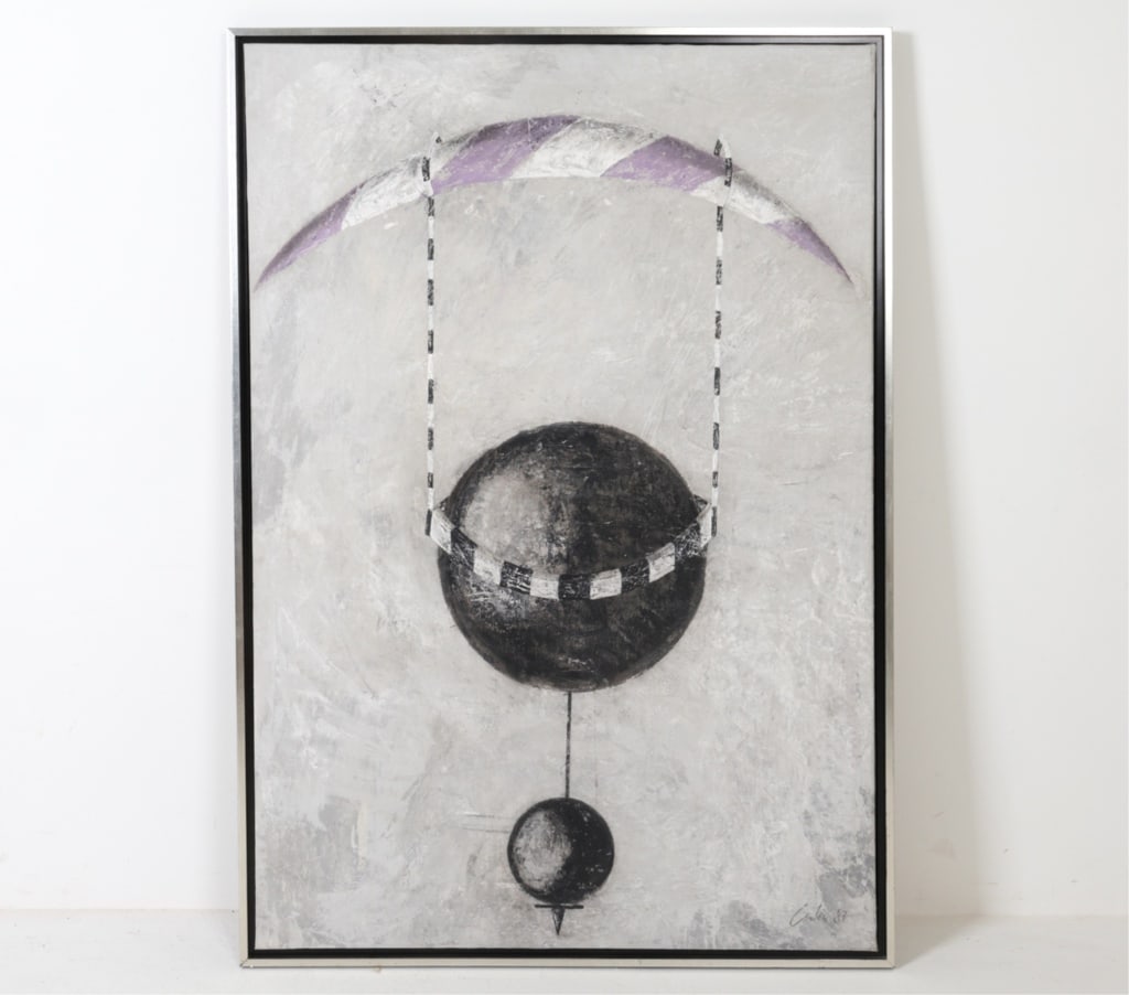 LARGE BLACK & WHITE ABSTRACT PAINTING (1 of 7)