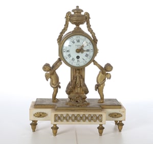 SCHENK FRENCH NEOCLASSICAL FIGURAL MANTEL CLOCK