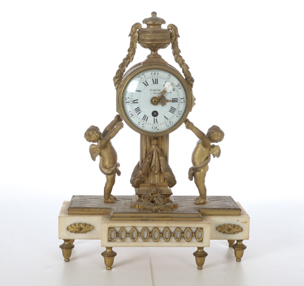 SCHENK FRENCH NEOCLASSICAL FIGURAL MANTEL CLOCK (1 of 13)