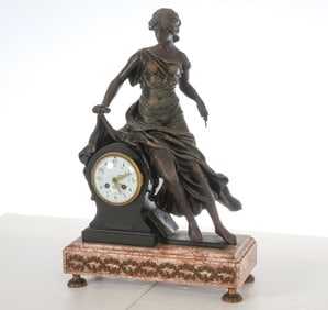19TH C. FRENCH FIGURAL MANTEL CLOCK