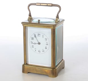 19TH C. FRENCH BRASS CARRIAGE CLOCK
