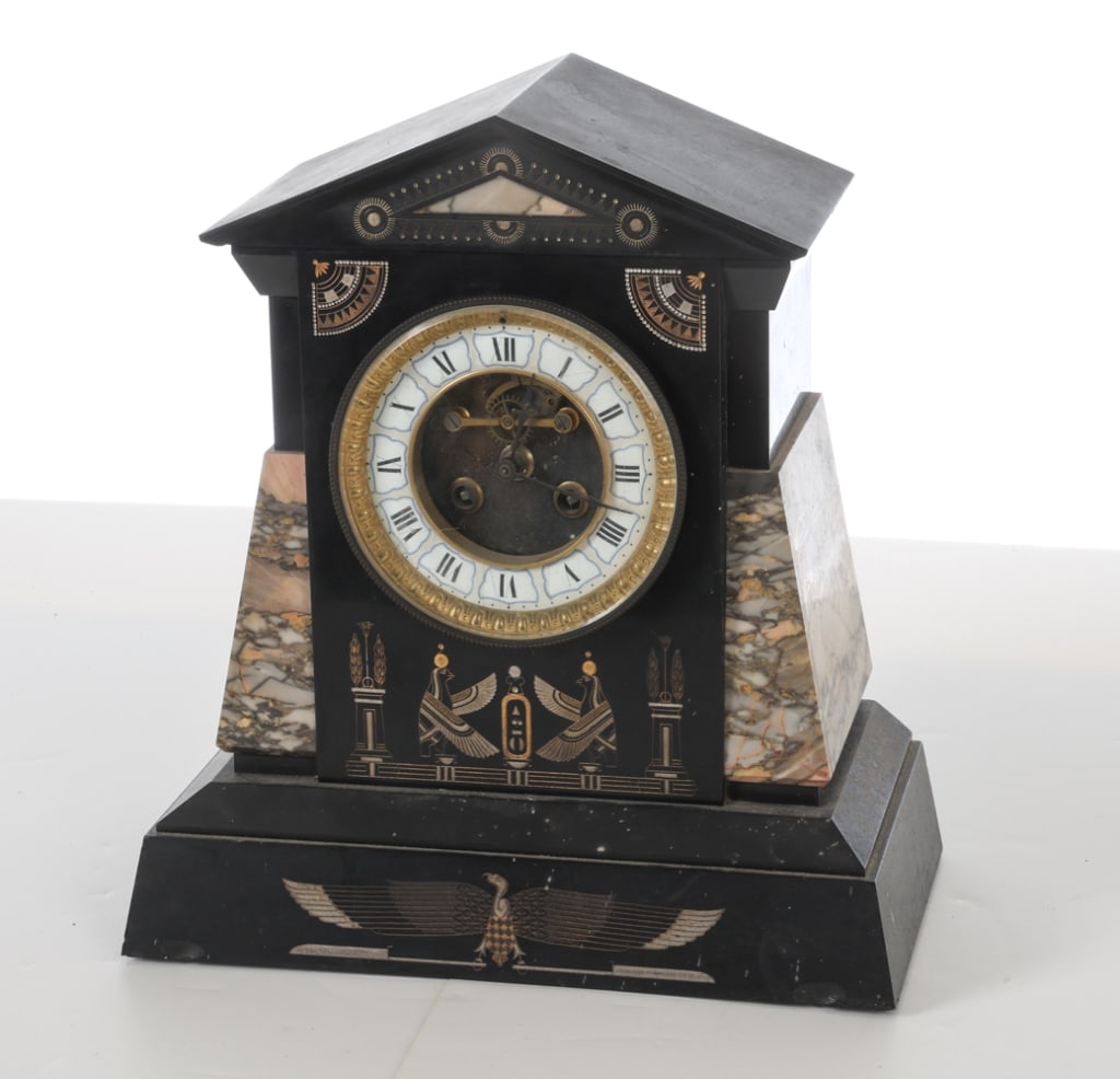 19TH C. EGYPTIAN REVIVAL CLOCK AND (2) OBELISKS (1 of 20)