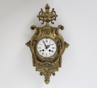 ANTIQUE JAPY FRERES FRENCH BRASS WALL CLOCK
