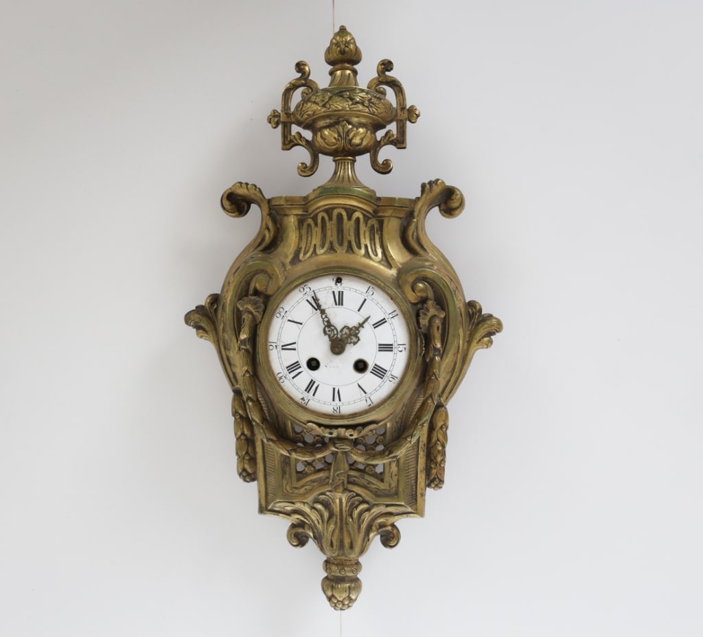 ANTIQUE JAPY FRERES FRENCH BRASS WALL CLOCK (1 of 9)