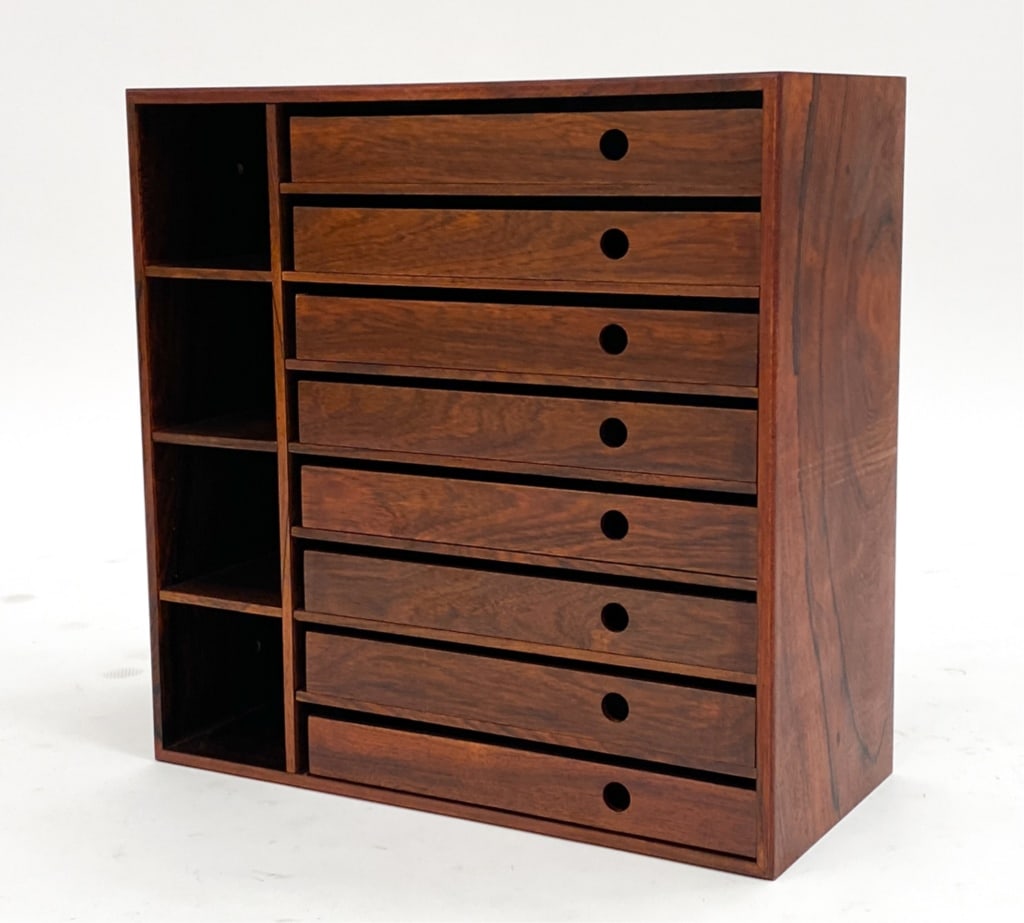 DANISH MINIATURE ROSEWOOD CHEST OF DRAWERS (1 of 12)