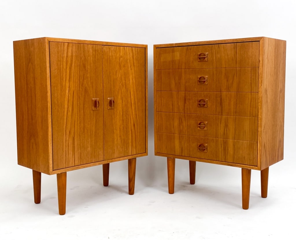 (2) DANISH TEAK SMALL CABINET & CHEST, C. 1960'S (1 of 18)