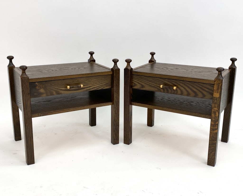 PAIR OF DANISH OAK NIGHTSTANDS / END TABLES (1 of 13)