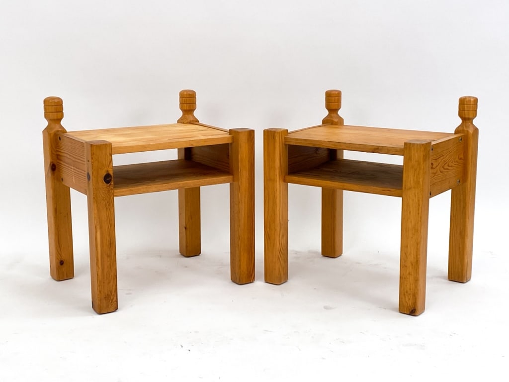 PAIR OF DANISH PINE BEDSIDE TABLES, CIRCA 1970'S (1 of 11)