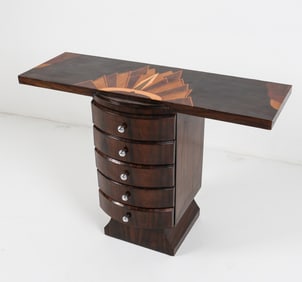 ART DECO STYLE WALNUT CONSOLE CHEST