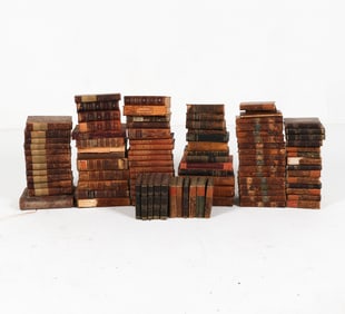 GROUPING OF ANTIQUE BOOKS INCL. LEATHER BOUND