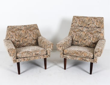 (2) MID-CENTURY DANISH HIS & HERS ARMCHAIRS