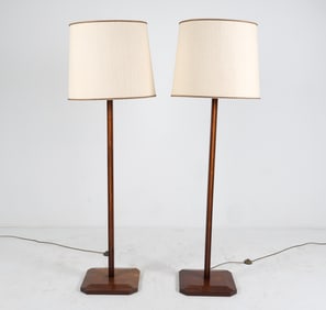 PAIR MID-CENTURY ROSEWOOD FLOOR LAMPS