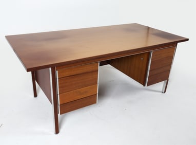 NIPU ROSEWOOD AND CHROME WRITING DESK C. 1970S