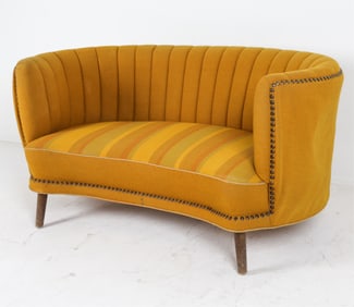 DANISH CHANNEL BACK BANANA SOFA, C.1960'S