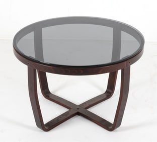 DANISH BEECH AND GLASS COFFEE TABLE