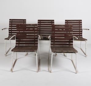 MID-CENTURY DANISH OAK SLAT OUTDOOR CHAIRS