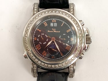 SWISS LUCIEN PICCARD DIAMOND BEZEL WATCH