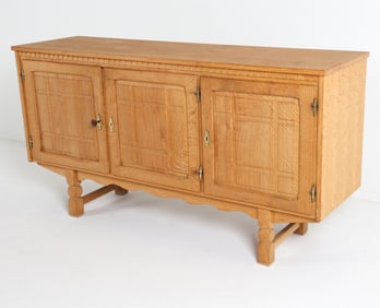 DANISH BRUTALIST OAK SIDEBOARD, CIRCA 1970'S