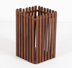 DANISH PINE SLAT WASTE BIN C.1970'S
