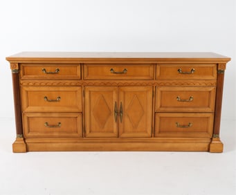 NEOCLASSICAL STYLE SIDEBOARD IN MAPLE AND WALNUT