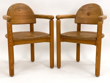 PAIR OF RAINER DAUMILLER PINE ARMCHAIRS