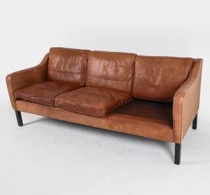MID-CENTURY DANISH LEATHER SOFA C.1970'S