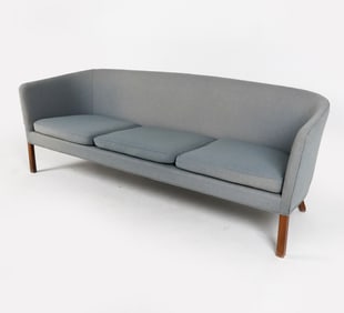 DANISH MID-CENTURY TEAK & WOOL SOFA C.1970'S