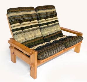 YNGVE EKSTROM 'DYMLING' 2 SEAT PINE SOFA C.1970'S