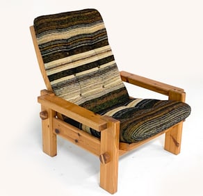 YNGVE EKSTROM 'DYMLING' PINE LOUNGE CHAIR C.1970'S