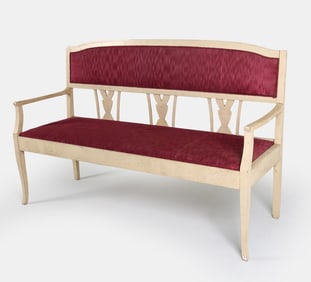 SCANDINAVIAN PAINTED PINE BENCH, C.1950'S