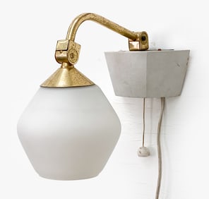 TEMDE GERMAN ARTICULATING GLASS WALL SCONCE1960S