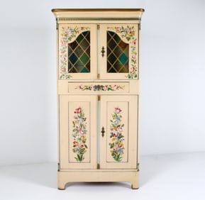 SCANDINAVIAN PAINTED PINE CORNER CABINET