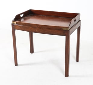 MAHOGANY BUTLERS TRAY TABLE, C.1980'S
