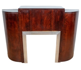 ART DECO FIREPLACE MANTLE AND BAR CABINET