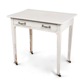 ANTIQUE PAINTED OAK SIDE TABLE