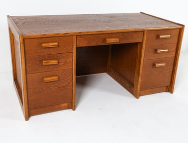 MID-CENTURY DANISH OAK WRITING DESK, CIRCA 1970'S