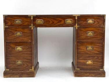 CAMPAIGN STYLE KNEEHOLE DESK C.1970'S